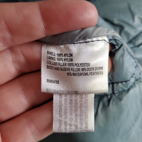 CALVIN KLEIN Chevron Quilted Packable Down Puffer Coat Jacket Navy Women's 2X - Picture 9 of 14